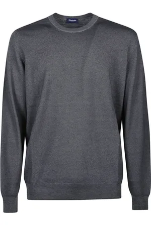 DRUMOHR Strik, Herre, Grå, L, Uld, 688 Grå Langærmet Sweater