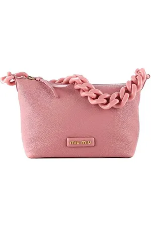 Miu Miu Taske, Dame, Lyserød, ONE SIZE, Læder, Logo-Patch Lædertaske