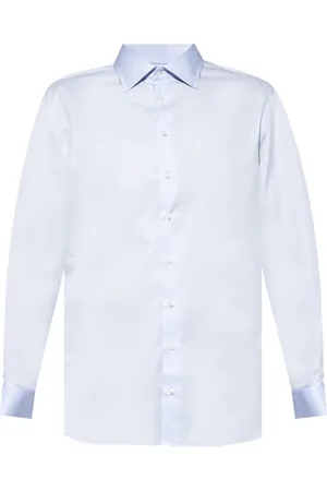 Giorgio Armani Skjorte, Herre, Blå, XS, Bomuld, Bomuldshirt