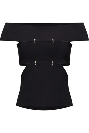Alexander McQueen Top, Dame, Sort, M, Uld, Top med udskæringer
