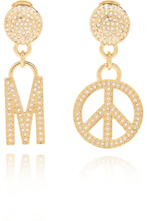 Moschino Tilbehør, Dame, Gul, ONE SIZE, Uld, Krystal klipsøreringe