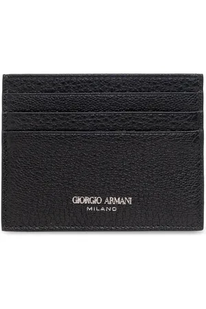 Giorgio Armani Tilbehør, Herre, Sort, ONE SIZE, Læder, Kortholder