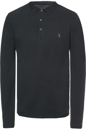 AllSaints Top, Herre, Sort, S, Bomuld, Reform Polo