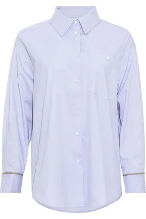 Heartmade Bluser & Skjorter, Dame, Blå, 2XS, Bomuld, Bomuldsskjorte, Stilfuld og Behagelig