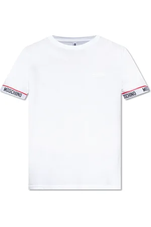 Moschino Top, Herre, Hvid, 2XL, Bomuld, T-shirt med logo