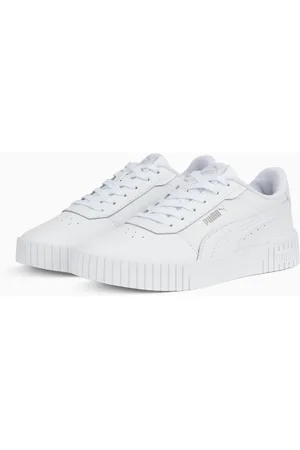 PUMA Sko, Dame, Hvid, 37 EU, Læder, Læder Perforerede Sneakers