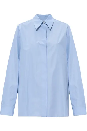 Jil Sander Skjorte, Dame, Blå, M, Bomuld, Stribet Skjorte