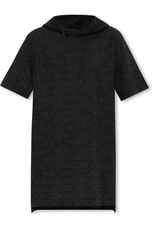 Moschino Kjole, Dame, Sort, S, Bomuld, Hættetrøje med logo