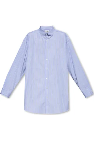 Maison Margiela Skjorte, Herre, Blå, M, Bomuld, Oversize Skjorte