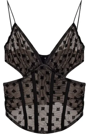 MISBHV Top, Dame, Sort, L, Uld, Top med monogram