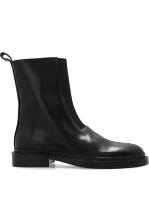 Jil Sander Sko, Dame, Sort, 38 1/2 EU, Læder, Læder Ankelstøvler