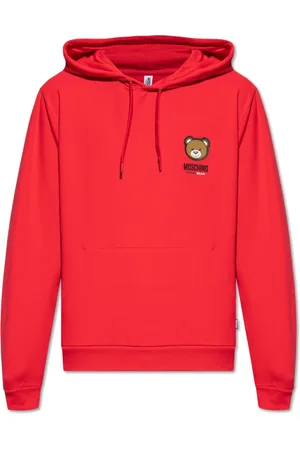 Moschino Sweathshirts & Hoodies, Herre, Rød, XS, Bomuld, Hættetrøje med logo