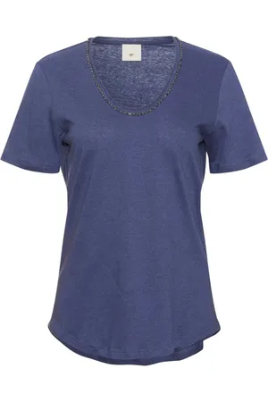 Heartmade Top, Dame, Blå, XS, Uld, Stilfuld T-shirt