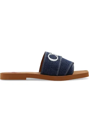 Chloé Sko, Dame, Blå, 37 EU, Uld, Woody Slides