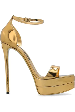 Dolce & Gabbana Sko, Dame, Gul, 40 EU, Uld, Platform sandaler