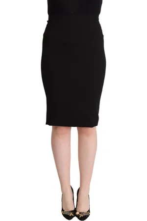 Dolce & Gabbana Nederdel, Dame, Sort, XS, Spandex, Sort højtaljet blyantsskørt