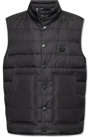 Dolce & Gabbana Jakke, Herre, Sort, 2XL, Quiltet vest med logo