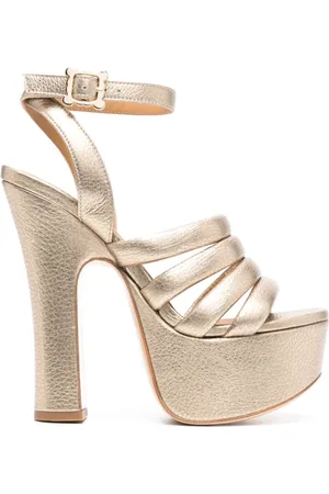 Vivienne Westwood Sko, Dame, , 38 EU, Uld, Gyldne Strappy Platform Sandaler