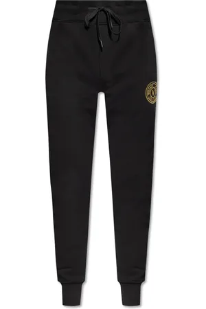 VERSACE Bukser, Herre, Sort, XL, Bomuld, Sweatpants med logo