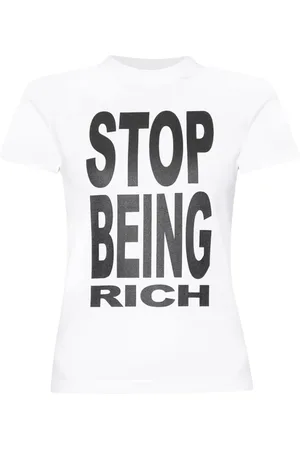 Vetements Top, Dame, Hvid, L, Bomuld, Trykt T-shirt