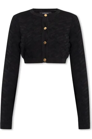 VERSACE Strik, Dame, Sort, 2XS, Kort cardigan