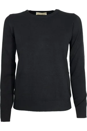 CASHMERE COMPANY Strik, Dame, Sort, 2XL, Uld, Blød Crewneck Cashmere og Uld Sweater