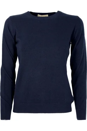 CASHMERE COMPANY Strik, Dame, Blå, M, Cashmere, Blød Crewneck Cashmere Sweater i Blå