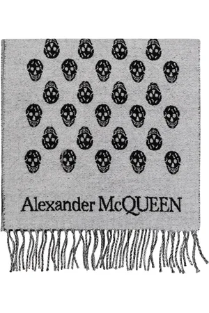 Alexander McQueen Tilbehør, Dame, Grå, ONE SIZE, Uld, Uldtørklæde