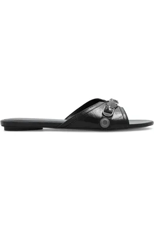 Balenciaga Sko, Dame, Sort, 37 EU, Læder, ‘Cagole’ slides
