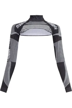 MISBHV Bluser & Skjorter, Dame, Sort, 2XS, Polyester, Afgrøde top med logo
