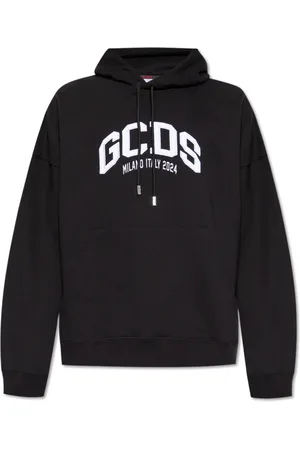 GCDS Sweathshirts & Hoodies, Herre, Sort, L, Bomuld, Hættetrøje med logo