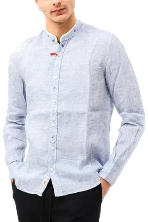 BOB der Bär Skjorte, Herre, Blå, 2XL, Linned, Linnedskjorte