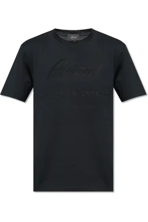 BRIONI Top, Herre, Sort, M, Bomuld, T-shirt med logo