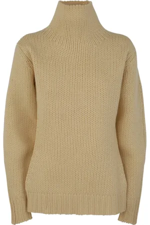 Jil Sander Strik, Dame, Gul, S, Vinter Chic Højhalset Sweater