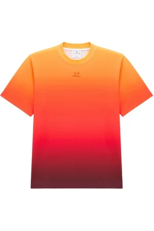 Courrèges Top, Dame, , XS, Bomuld, Gradient Logo Broderet T-shirt