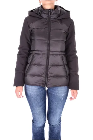Woolrich Jakke, Dame, Sort, L, Uld, Sort dunjakke med aftagelig hætte