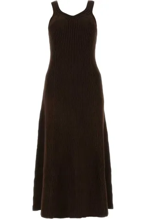 Jil Sander Kjole, Dame, Brun, XS, Bomuld, Luksuriøs Chokolade Maxi Kjole