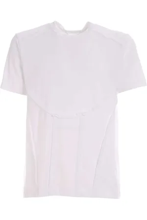 Comme des Garçons Top, Herre, Hvid, XL, Bomuld, Hvid Ribbet T-shirt med Omvendt Syning