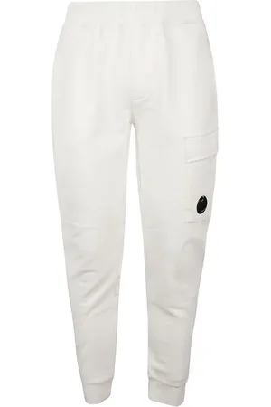 C.P. Company Bukser, Herre, Hvid, XS, Bomuld, Fleece Sweatpants med tilspidset ben