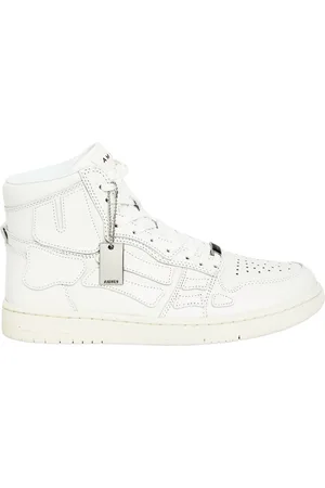 AMIRI Sko, Herre, Hvid, 40 EU, Læder, Hvide Skel-Top Hi Sneakers i læder
