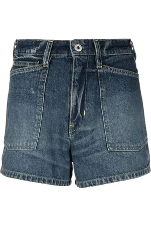 Kenzo Shorts, Dame, Blå, W28, Uld, Stilfulde Denim Bermuda Shorts
