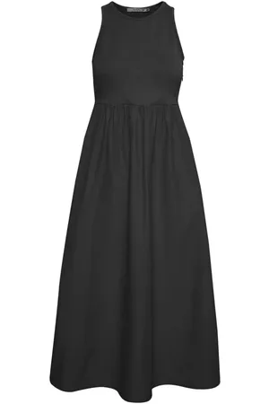 Gestuz Kjole, Dame, Sort, XL, Uld, Elegant Sort Midi Kjole