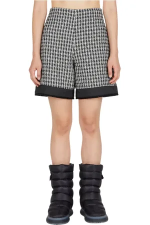 Moncler Shorts, Dame, Sort, S, Tweed, Tweed Lange Shorts