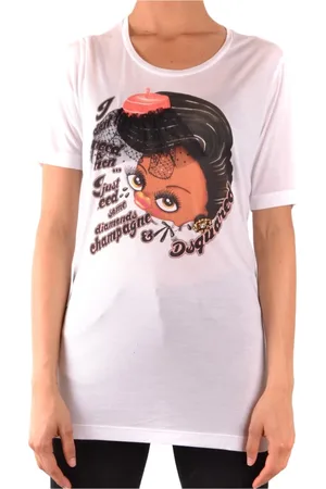 Dsquared2 Top, Dame, Hvid, M, Bomuld, Kortærmet T-shirt