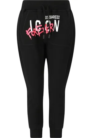 Dsquared2 Bukser, Dame, Sort, XS, Bomuld, Icon 4ever Joggingbukser
