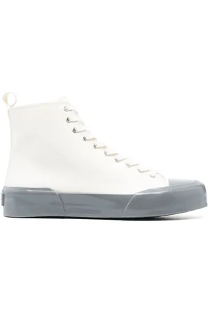 Jil Sander Sko, Herre, Hvid, 42 EU, Canvas High-Top Sneakers