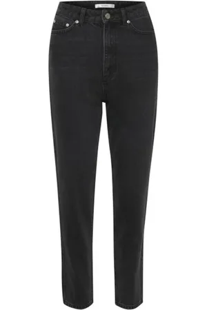 Gestuz Jeans, Dame, Sort, W26, Bomuld, Moderne Højtaljede Mom Jeans
