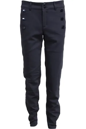 2-Biz Bukser, Dame, Blå, M, Bomuld, Slim-Fit Kontorbukser