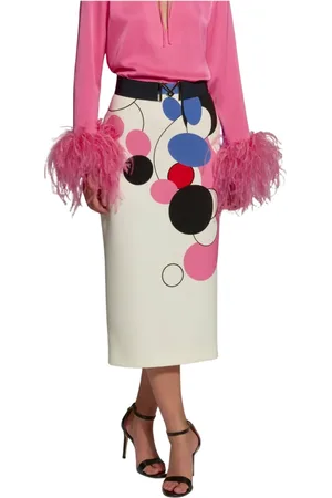 MOSKADA Nederdel, Dame, , XL, Rød og Pink Bulmes Nederdel - Str. 42