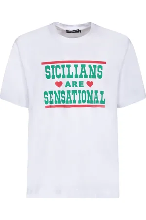 Dolce & Gabbana Top, Herre, Hvid, S, Bomuld, Sicily Love Hvid T-shirt